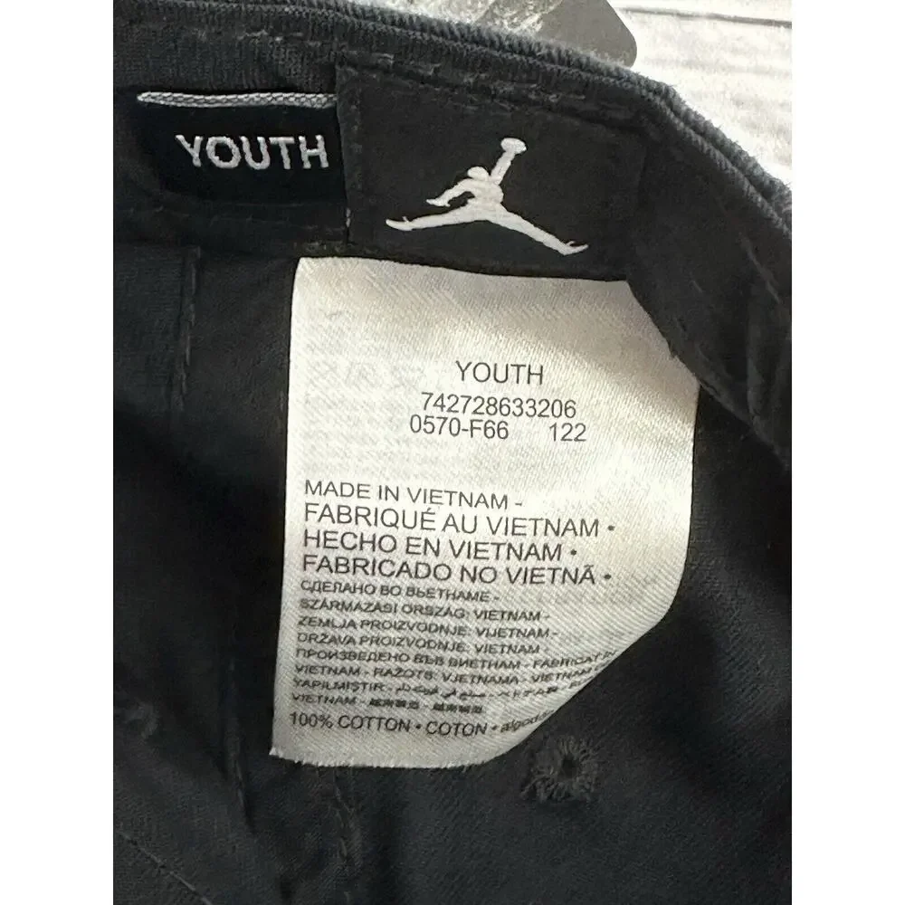 Air Jordan Boys Black Youth Ball Cap Hat Embroidered Kids